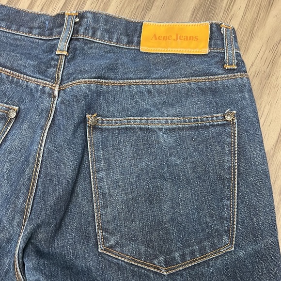 ACNE JEANS MENS DARK WASH MAX RAW STRAIGHT LEG JEANS 31/34 - Picture 9 of 16